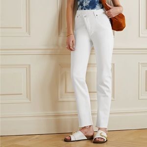 NWT AGOLDE Criss Cross High Rise Straight Jeans Element Wash / White